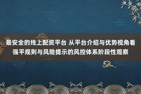 最安全的线上配资平台 从平台介绍与优势视角看强平规则与风险提示的风控体系阶段性观察