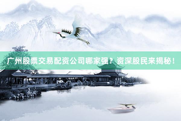 广州股票交易配资公司哪家强？资深股民来揭秘！