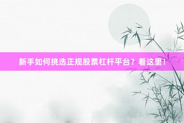 新手如何挑选正规股票杠杆平台？看这里！