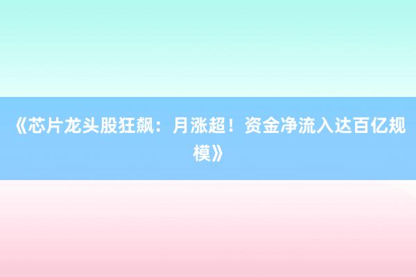 《芯片龙头股狂飙：月涨超！资金净流入达百亿规模》