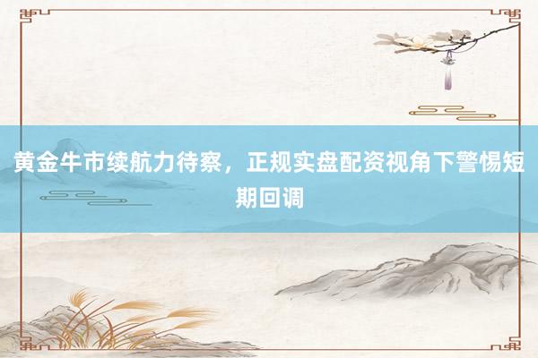 黄金牛市续航力待察，正规实盘配资视角下警惕短期回调